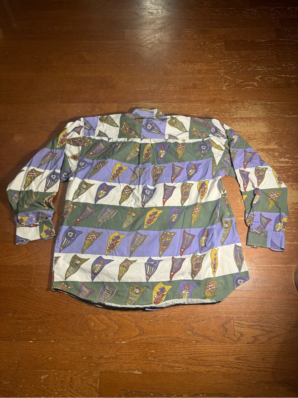 Vintage Flag AOP Graphic Button Down Long Sleeve - Picture 7 of 7